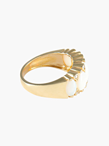 Bague 51 Bague Jarretière Opales Diamants 58 Facettes