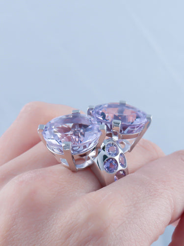 Bague 52 Bague Toi & Moi Améthystes 58 Facettes