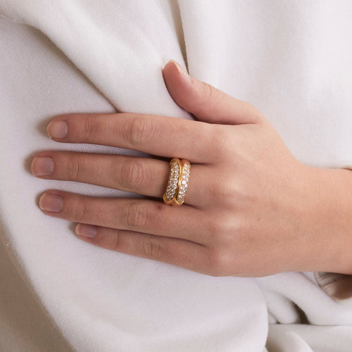 Bague 55 Bague jonc pavage Diamants 58 Facettes