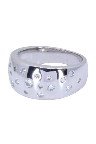 Bague 56 Bague jonc Or blanc DiamantsBAGUE JONC DIAMANTÉS 58 Facettes 078501