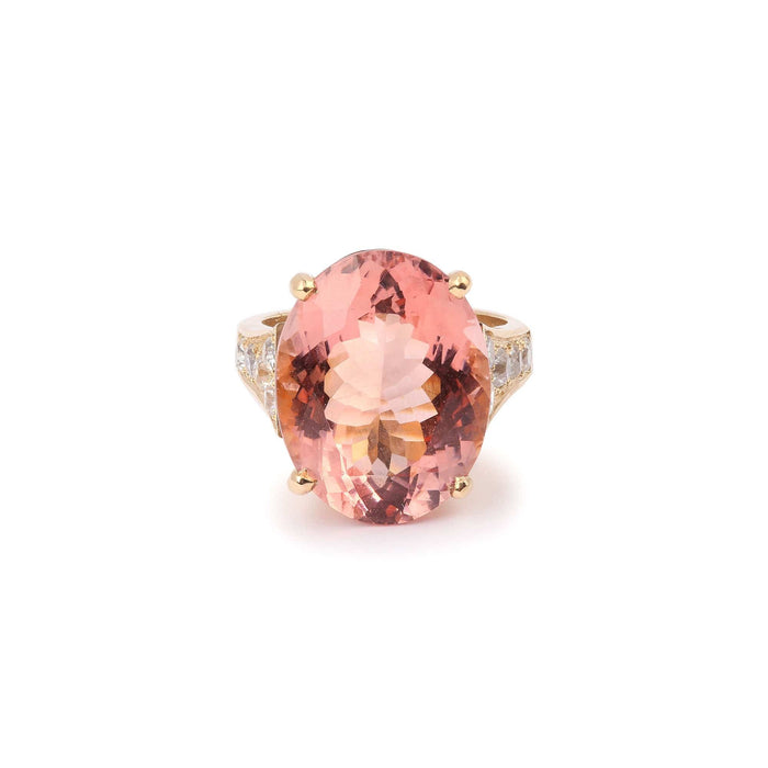 Bague Bague Morganite Diamants Or Jaune 58 Facettes B352