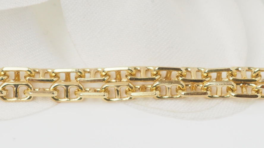 Collier 70cm Sautoir maille marine limée en or jaune 58 Facettes 32468