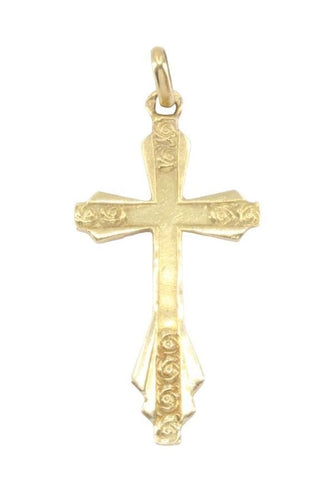 Pendentif Croix ancienne en or jaune 58 Facettes 065361