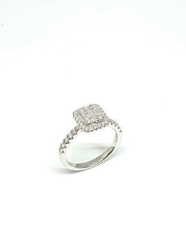 Bague Bague en or blanc, diamants 58 Facettes