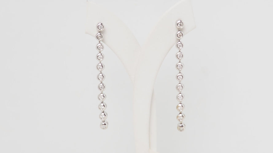 Boucles d'oreilles 5cm Boucles d'oreilles pendantes Or blanc Diamants 58 Facettes 32255