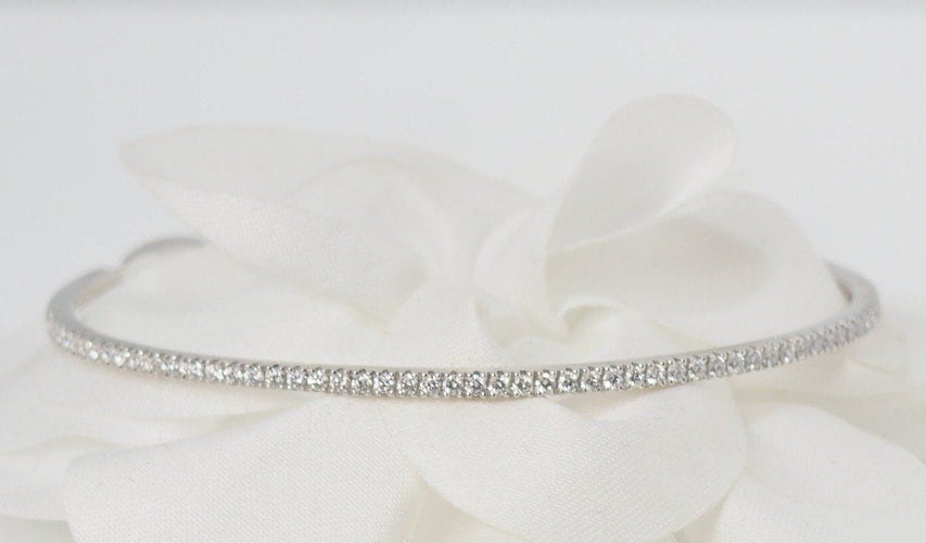 Bracelet Bracelet Jonc Or blanc Diamants 58 Facettes 30939