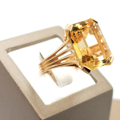 Bague Bague or jaune et citrine 58 Facettes