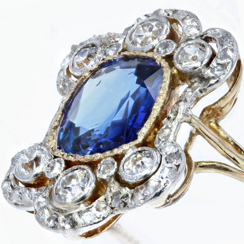 Bague 51 Bague ancienne Napoléon III saphir diamants 58 Facettes 21-370