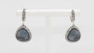 Boucles d'oreilles Boucles d'oreilles or gris quartz noir facetté et diamants 58 Facettes 26009