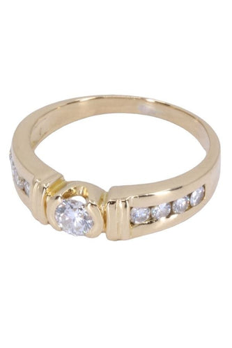 Bague 55 SOLITAIRE MODERNE OR JAUNE DIAMANTS 58 Facettes 078161