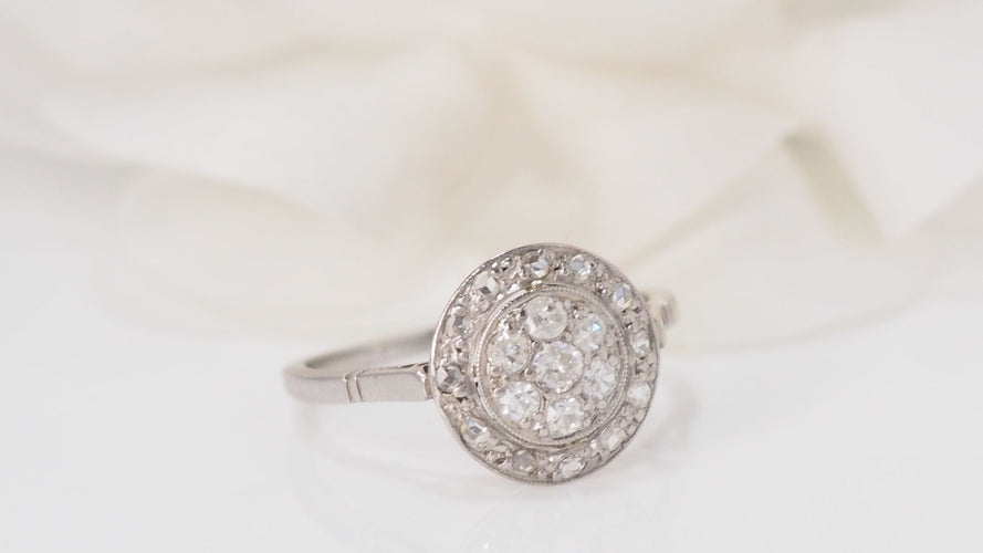 Bague 55 Bague Art Déco Platine Diamants 58 Facettes 31441