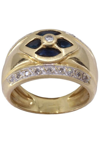 Bague 54 BAGUE JONC SAPHIRS ET DIAMANTS 58 Facettes 077851