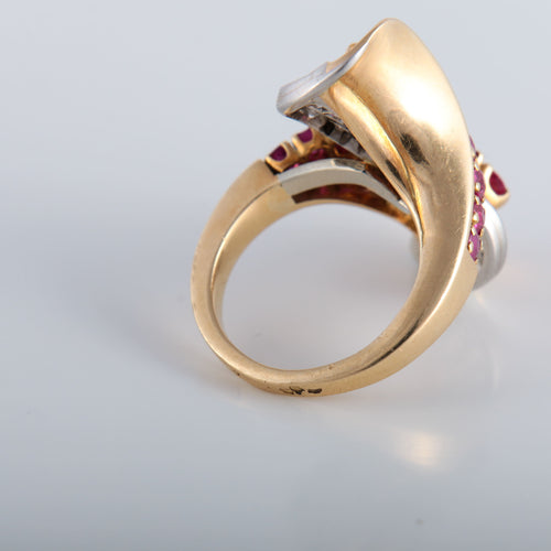 Bague 52 Bague Toi & Moi or jaune et rubis 58 Facettes