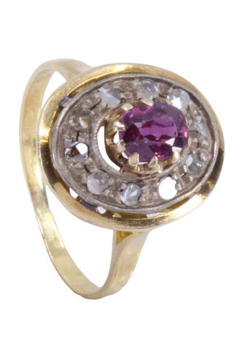 Bague 52 BAGUE MARGUERITE RUBIS ET DIAMANTS 58 Facettes 075171