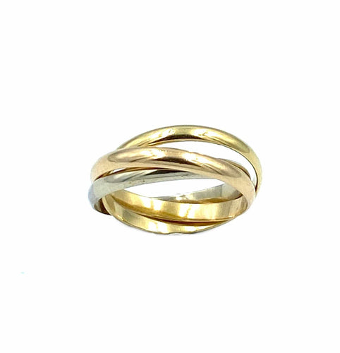 Bague Cartier. Alliance Trinity vintage or 18K 58 Facettes