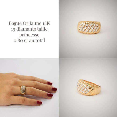 Bague 52 Bague Or Jaune Diamants 58 Facettes LOT 3581