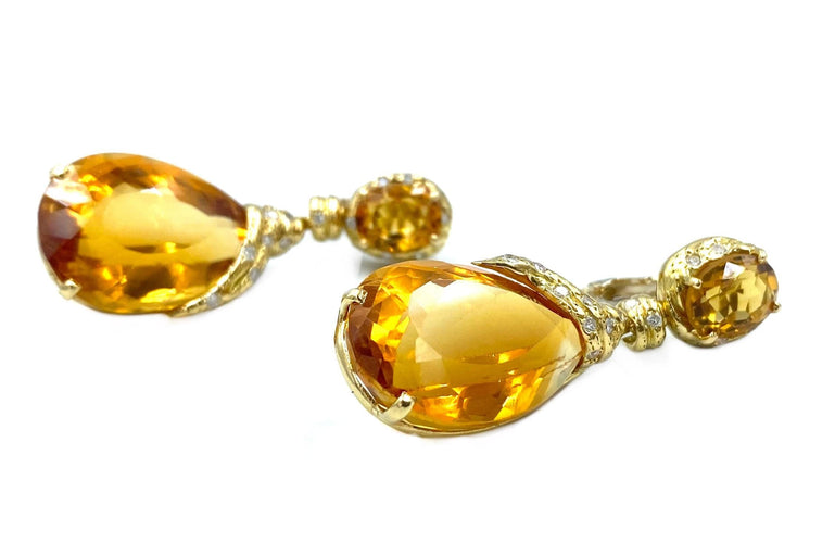 Boucles d'oreilles Boucles d’oreilles D’AVOSSA Citrines & diamants 58 Facettes