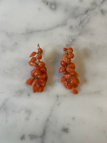 Boucles d'oreilles Boucles d'oreilles Or jaune et Corail 58 Facettes