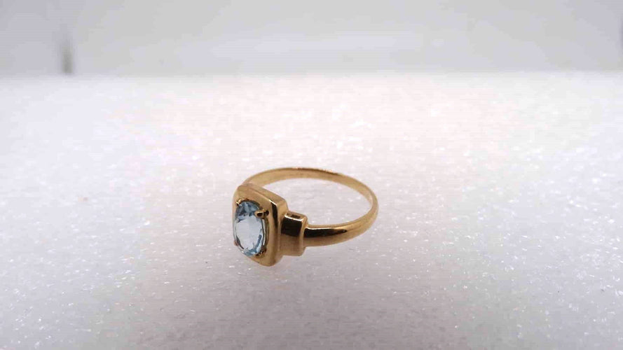 Bague 54 Bague or et aigue-marine 58 Facettes 11719