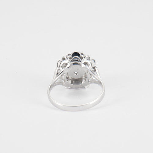 Bague 51 Bague "fleur" or blanc et diamants 58 Facettes P10L5