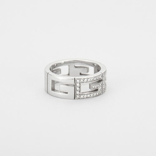 Bague 54 GUCCI - bague or gris, diamants 58 Facettes HS22167