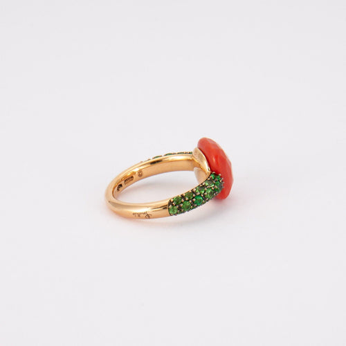 Bague 52 POMELLATO - Bague Capri Corail Tsavorites 58 Facettes