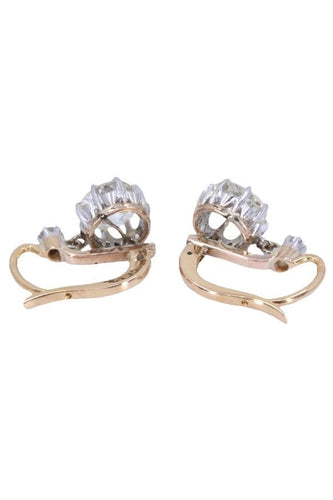 Boucles d'oreilles DORMEUSES ANCIENNES DIAMANTS 58 Facettes 073621