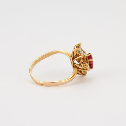 Bague 57 Bague Marguerite Rubis Diamants 58 Facettes 8475