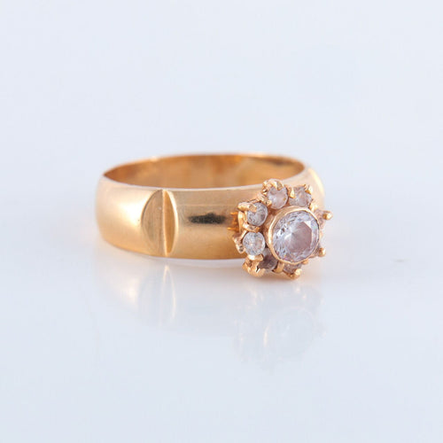 Bague 58 Bague Fleur pierres blanches 58 Facettes JE159