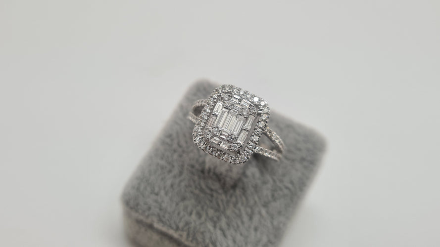 Bague 53 Bague en Or blanc diamants 58 Facettes