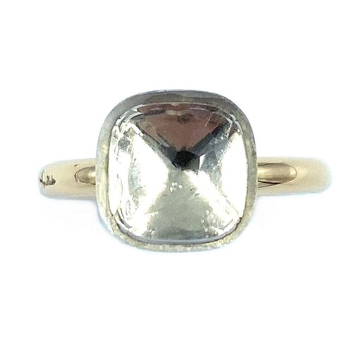 Bague POMELLATO. Collection Nudo classic, bague 2 ors et topaze blanche 58 Facettes