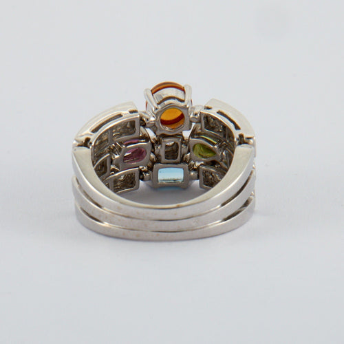 Bague 56 BULGARI - Bague 3 anneaux Pierres 58 Facettes