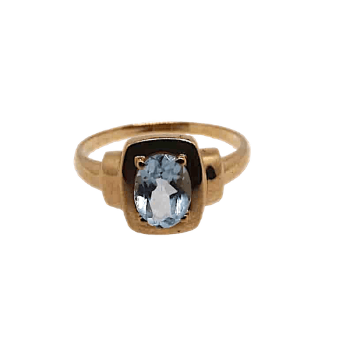 Bague 54 Bague or et aigue-marine 58 Facettes 11719