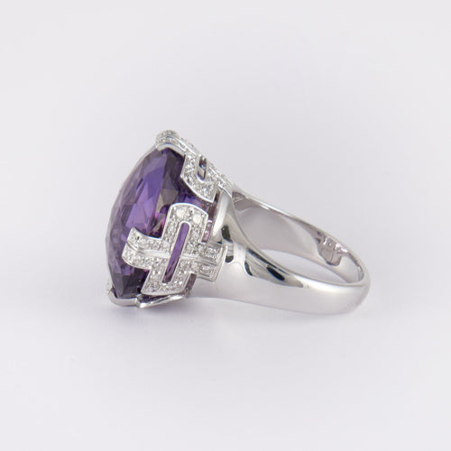 Bague 56 BULGARI - Bague Améthyste, Diamants 58 Facettes