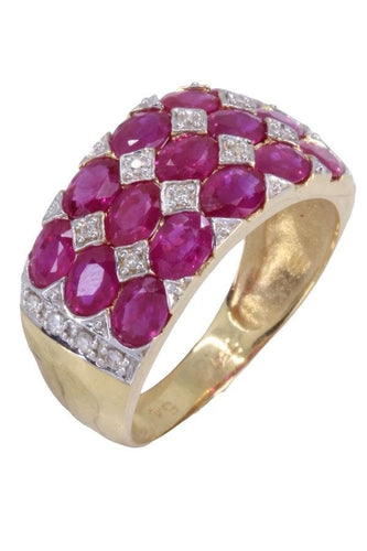 Bague BAGUE MODERNE RUBIS ET DIAMANTS 58 Facettes 071271