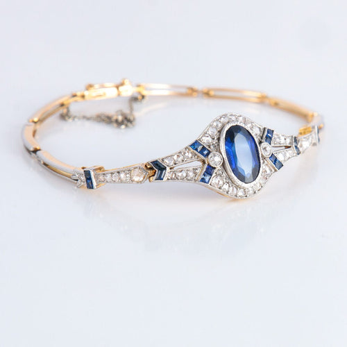 Bracelet Beau bracelet époque 1900, diamants et saphirs 58 Facettes
