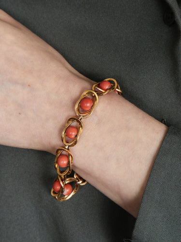 Bracelet Bracelet Or et Corail 58 Facettes