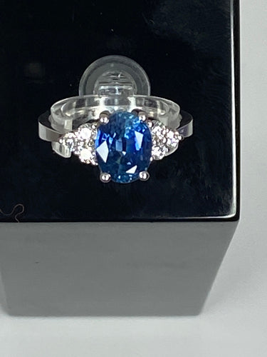 Bague Bague de fiançailles en or, saphir, diamants 58 Facettes