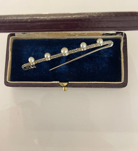 Broche Broche Barrette Platine Diamants Perles Fines 58 Facettes 1068846