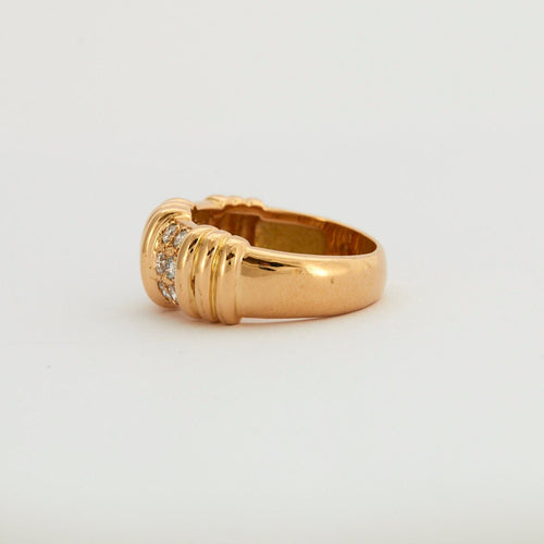 Bague Bague à godrons or jaune et diamants 58 Facettes