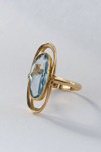 Bague 57 Bague vintage en or 14 carats avec spinelle synthétique 58 Facettes