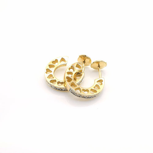 Boucles d'oreilles Boucles d'oreilles or jaune 18 diamants 58 Facettes