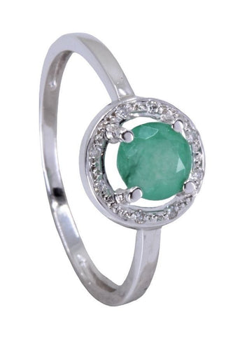 Bague 51 BAGUE MODERNE ÉMERAUDE ET DIAMANTS 58 Facettes 067971