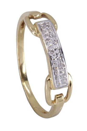 Bague 54 BAGUE 2 ORS DIAMANTS 58 Facettes 077741