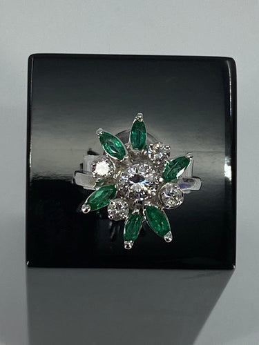 Bague Bague de fiançailles diamants, émeraudes 58 Facettes