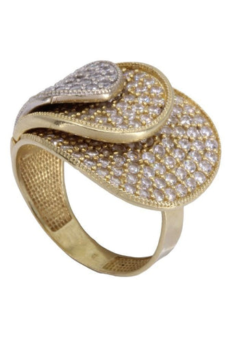 Bague 54 BAGUE PÉTALES DIAMANTÉES OR JAUNE 58 Facettes 78141