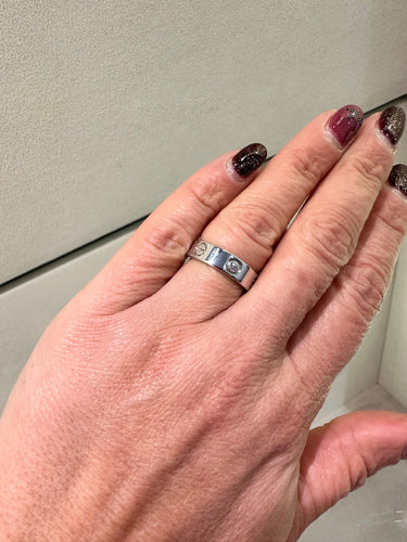 Bague 53 CARTIER - BAGUE LOVE 3 DIAMANTS - OR GRIS 58 Facettes RÉF CARTIER