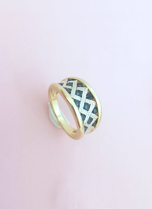 Bague Bague Bandeau Saphirs en Damier 58 Facettes AA 1607