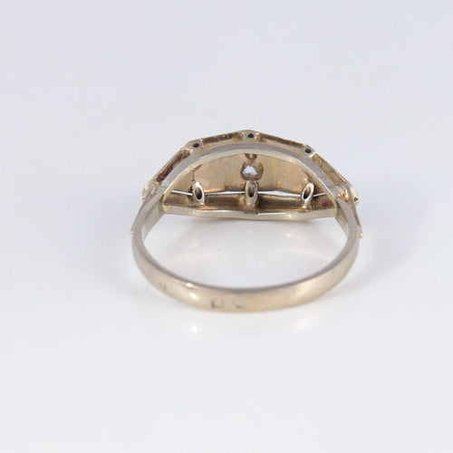 Bague 52 Bague jarretière Art Déco or blanc et diamant 58 Facettes