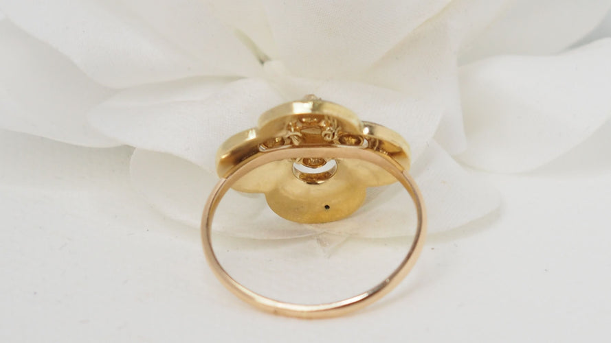 Bague 62 Bague ancienne perle et diamants 58 Facettes 32359